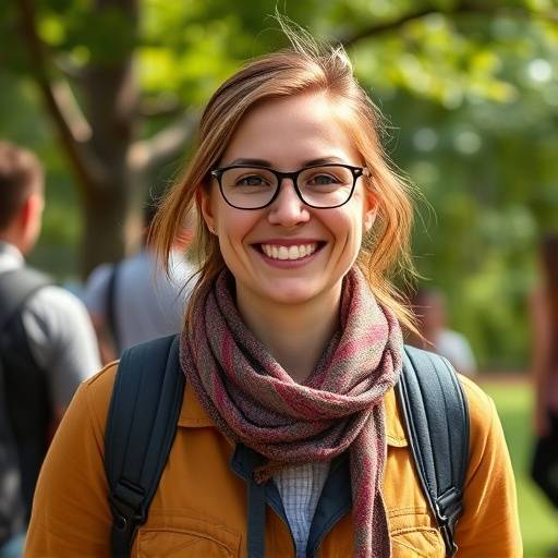 Portrait of Emily Carter, tour guide and community organizer, with a friendly expression.
