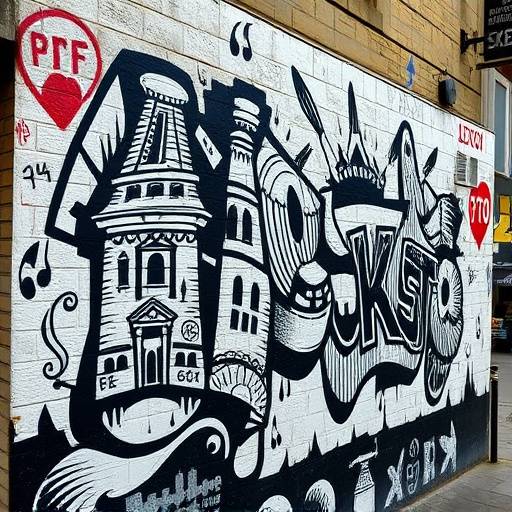 Precision and detail of stencil art in Bristol, highlighting the complexity of this unique street art form.